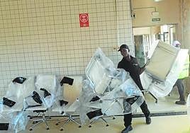 Preparativos para la cumbre en el Cuartel de Artillería.