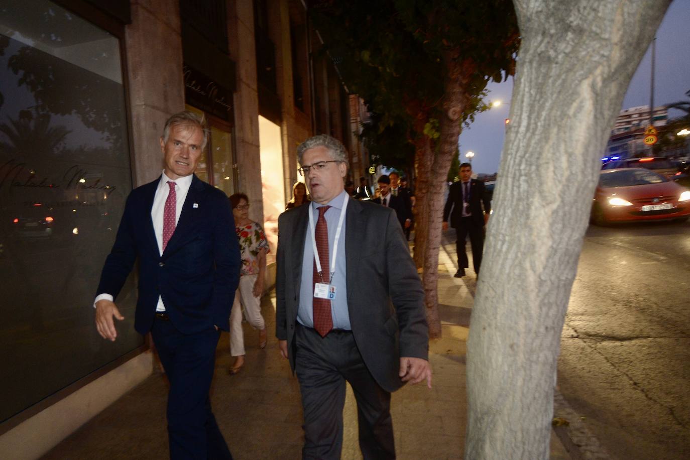 Las imágenes de la llegada de la comitiva de los países miembros de la UE a Murcia