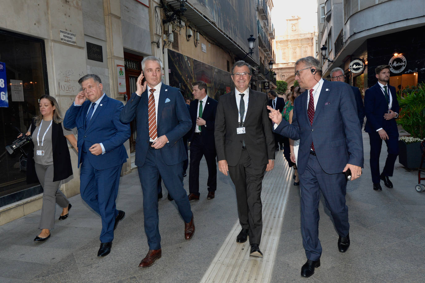 Las imágenes de la llegada de la comitiva de los países miembros de la UE a Murcia