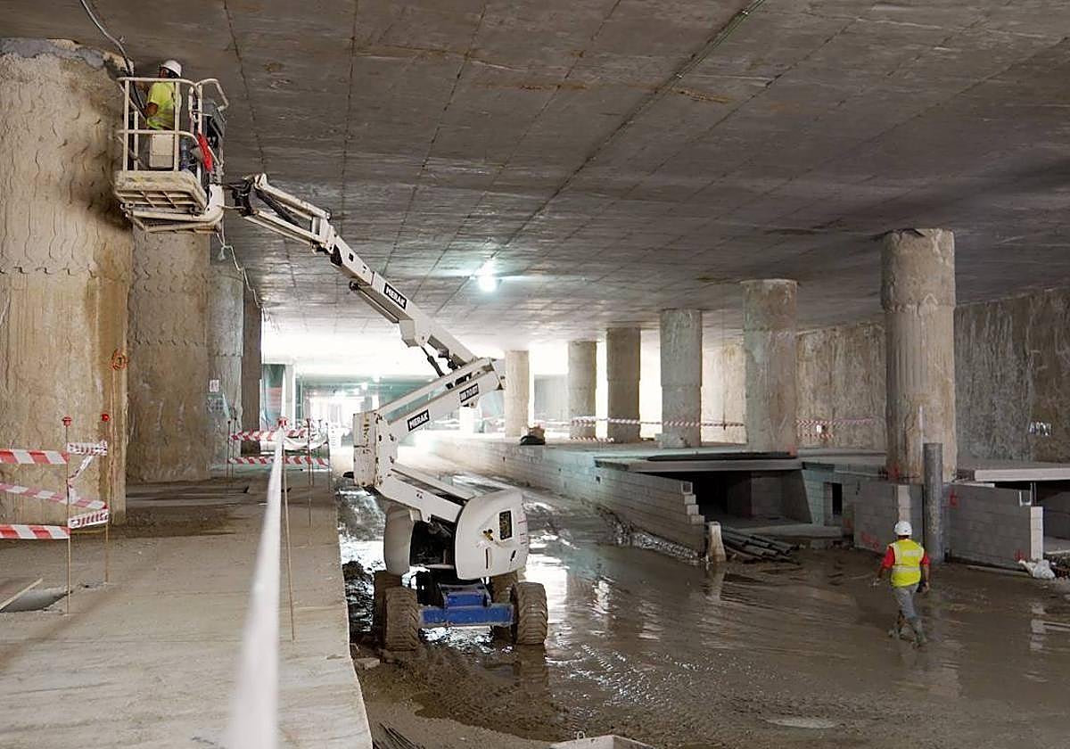 Situación de las obras en el interior de la estación.