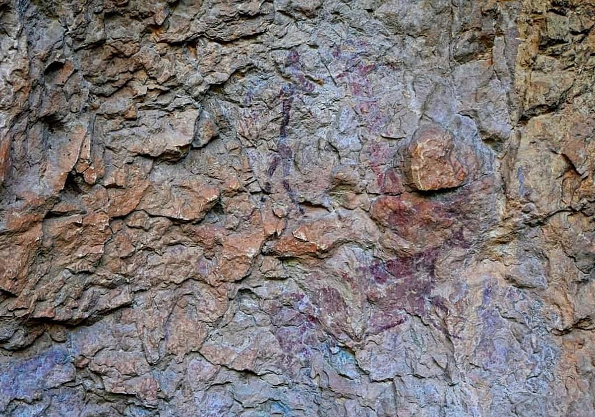 Una pintura rupestre del Abrigo del Milano en Mula.