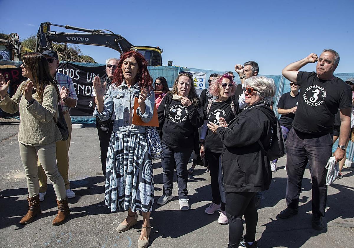 La protesta en La Manga, el pasado 2 de abril.