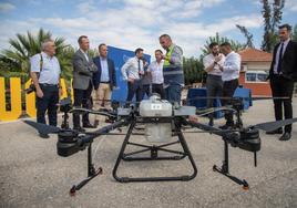 Demostración de las capacidades de uno de los drones de DJI Agriculture Spain.