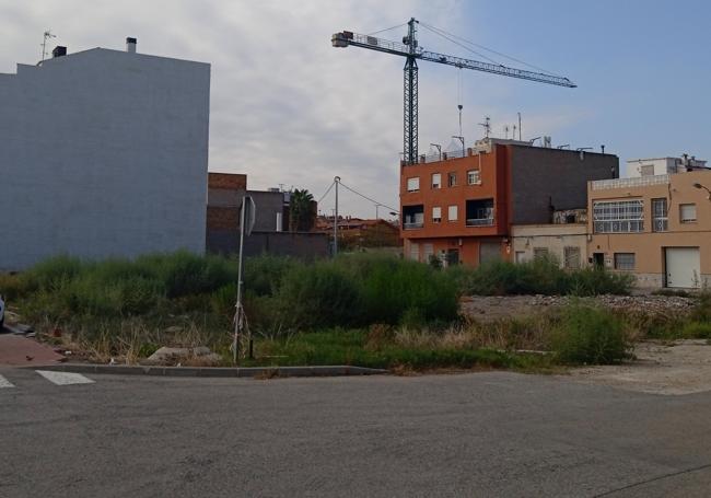 Solar lleno de maleza en Santiago y Zaraíche.