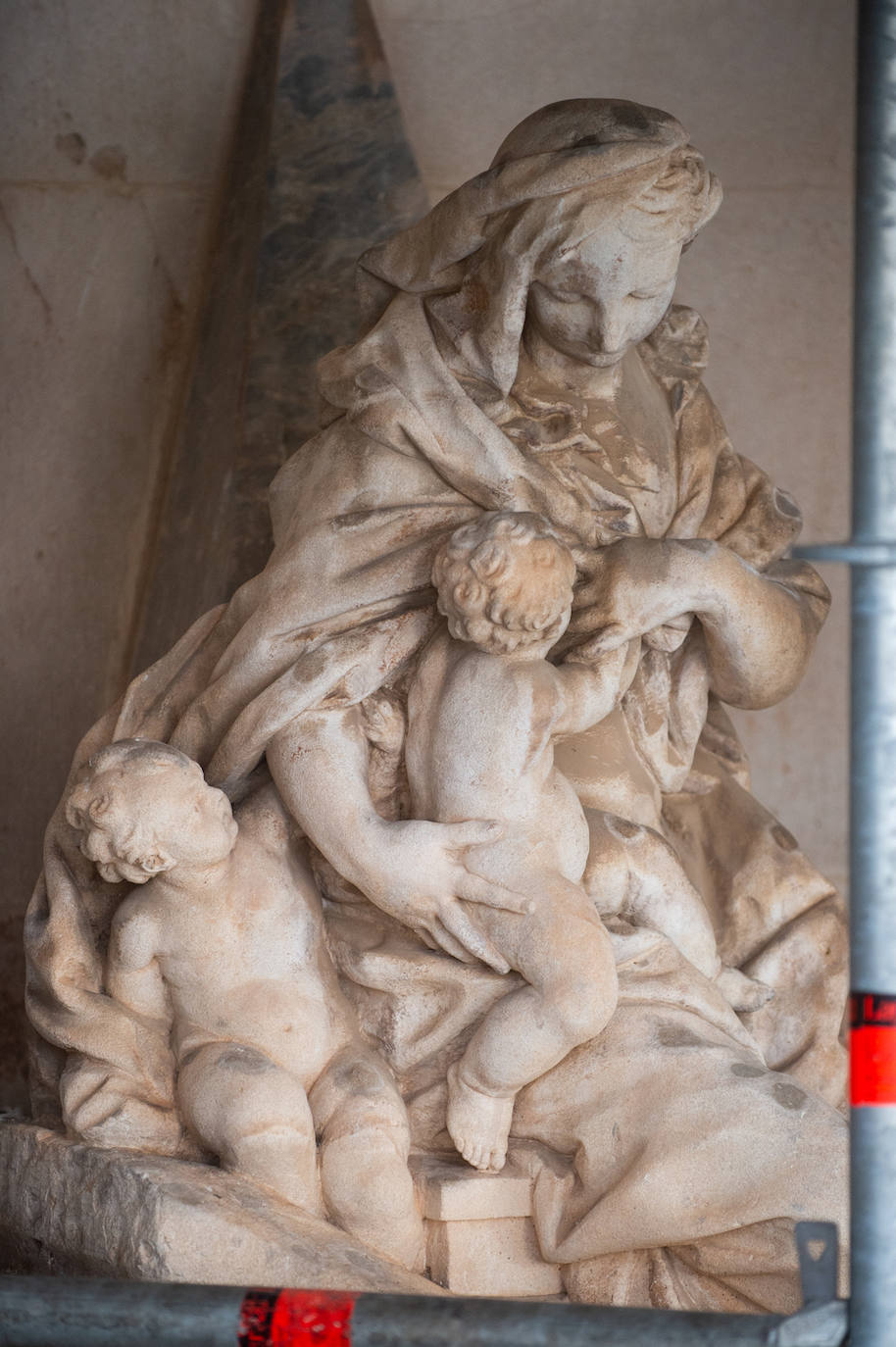 Las obras de restauración de la fachada de la Catedral de Murcia