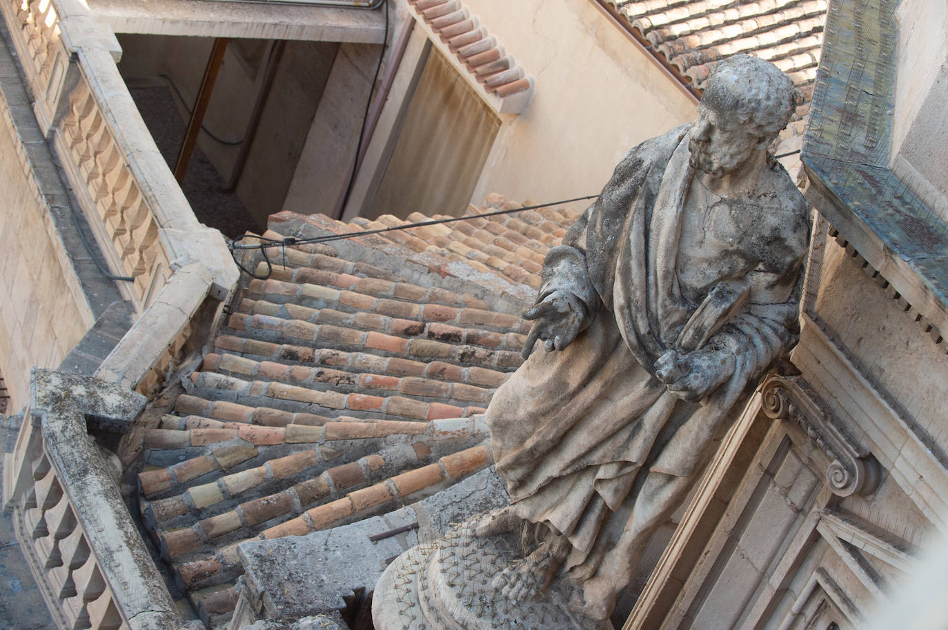 Las obras de restauración de la fachada de la Catedral de Murcia