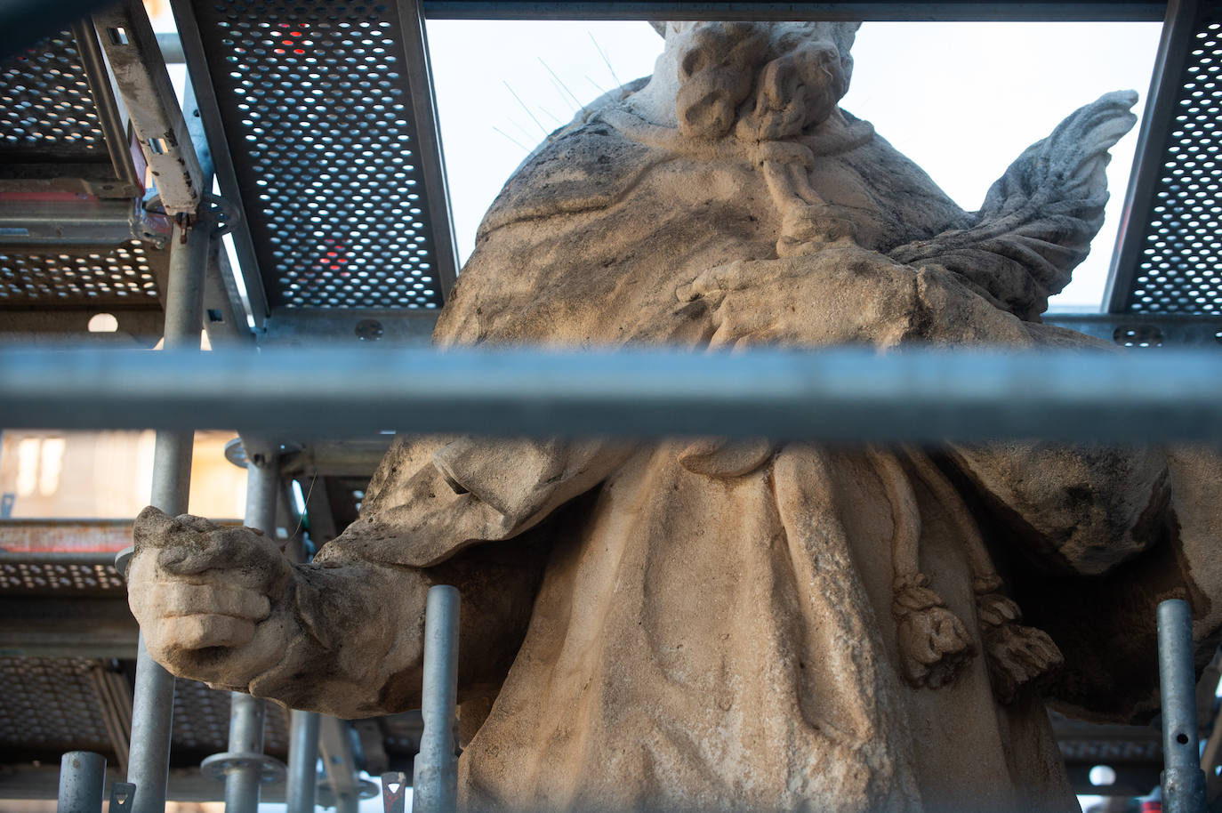 Las obras de restauración de la fachada de la Catedral de Murcia