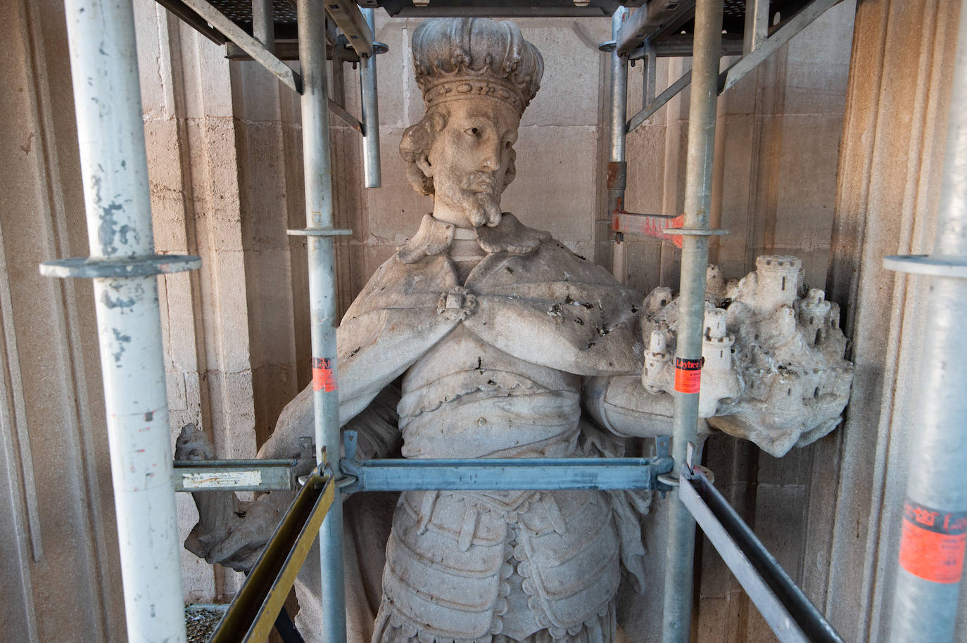 Las obras de restauración de la fachada de la Catedral de Murcia