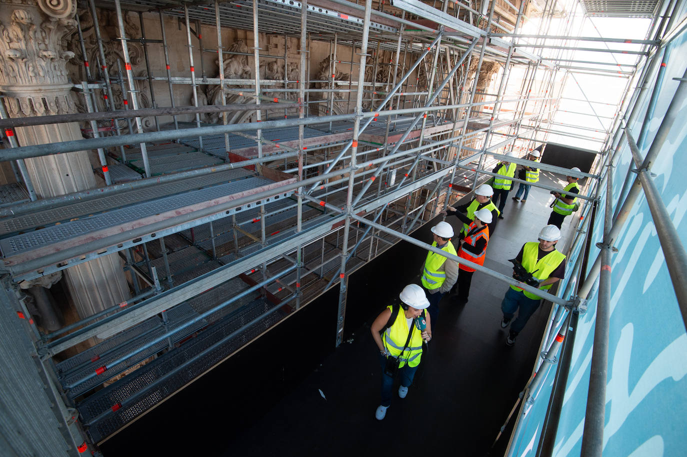 Las obras de restauración de la fachada de la Catedral de Murcia