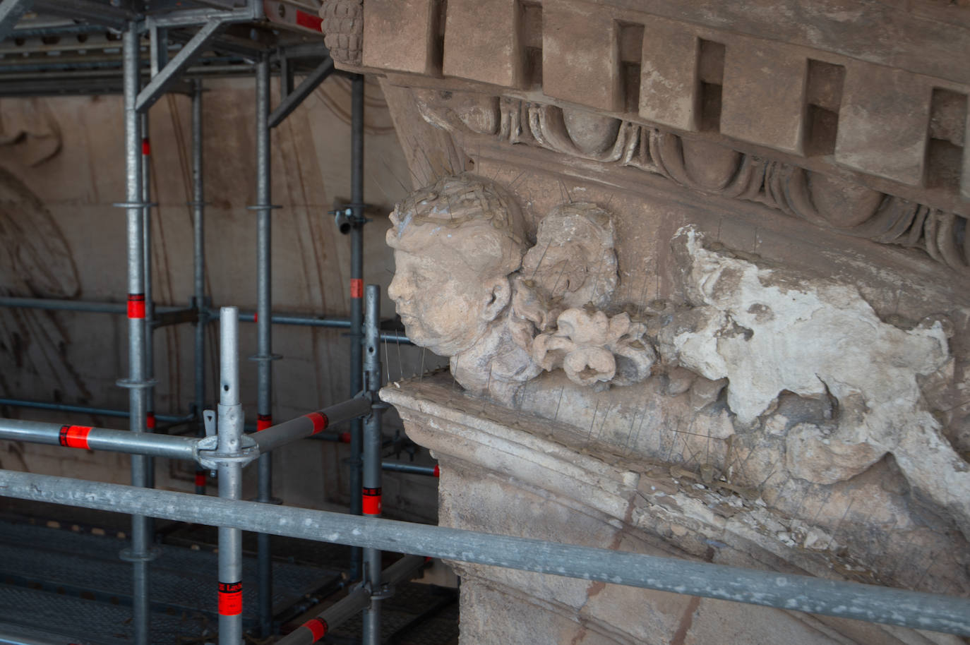 Las obras de restauración de la fachada de la Catedral de Murcia