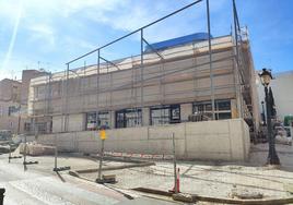 Estado de las obras del Mercado Central de Yecla, esta semana.