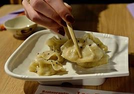 Un plato de gyozas.