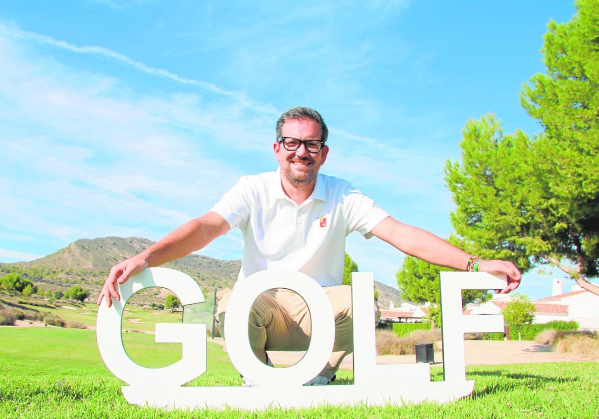 Ricardo Zaragoza. El nuevo gerente de la Federación de Golf de la Región de Murcia, fotografiado en el campo murciano de El Valle.