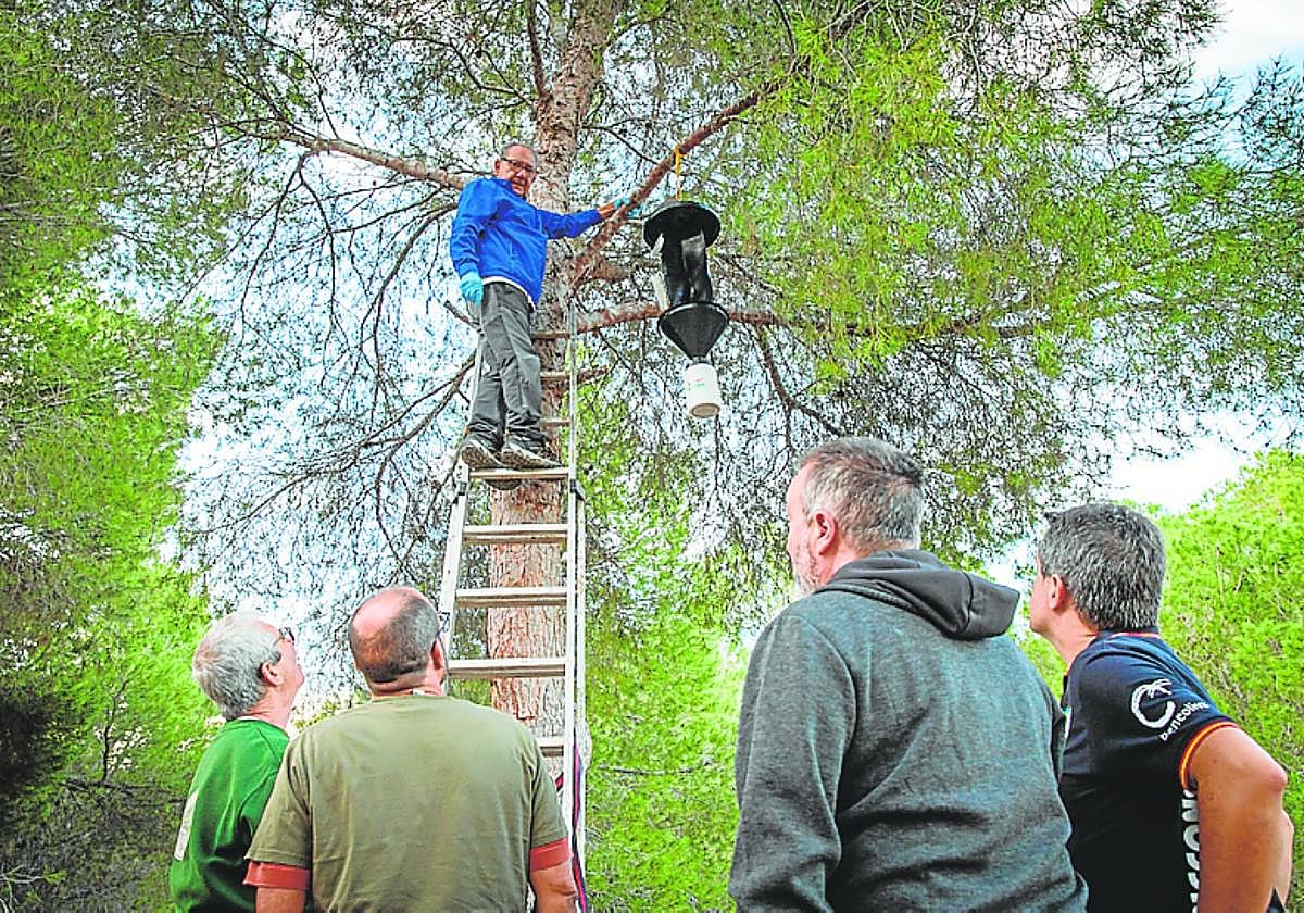 A las batidas se ha sumado también al alcalde (d).