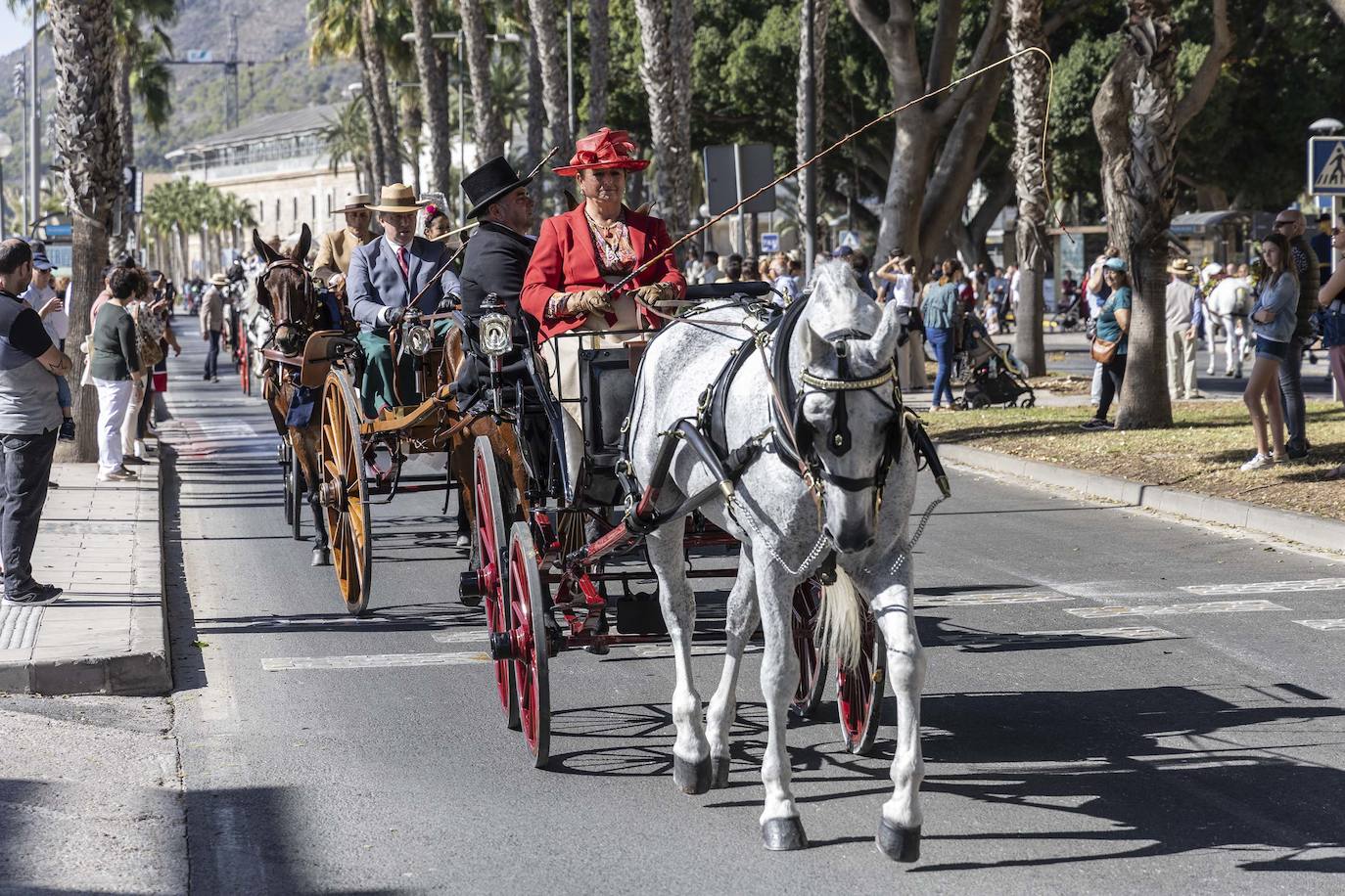 Enganches y carros de época cautivan en el Muelle de Cartagena
