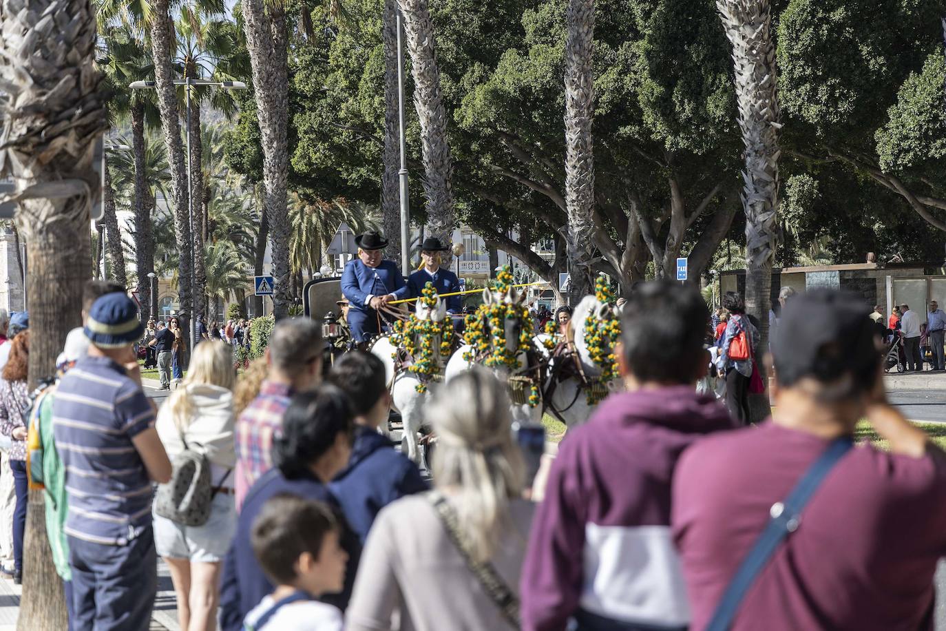 Enganches y carros de época cautivan en el Muelle de Cartagena