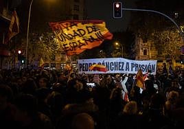 Protesta contra la amnistía, en Madrid.