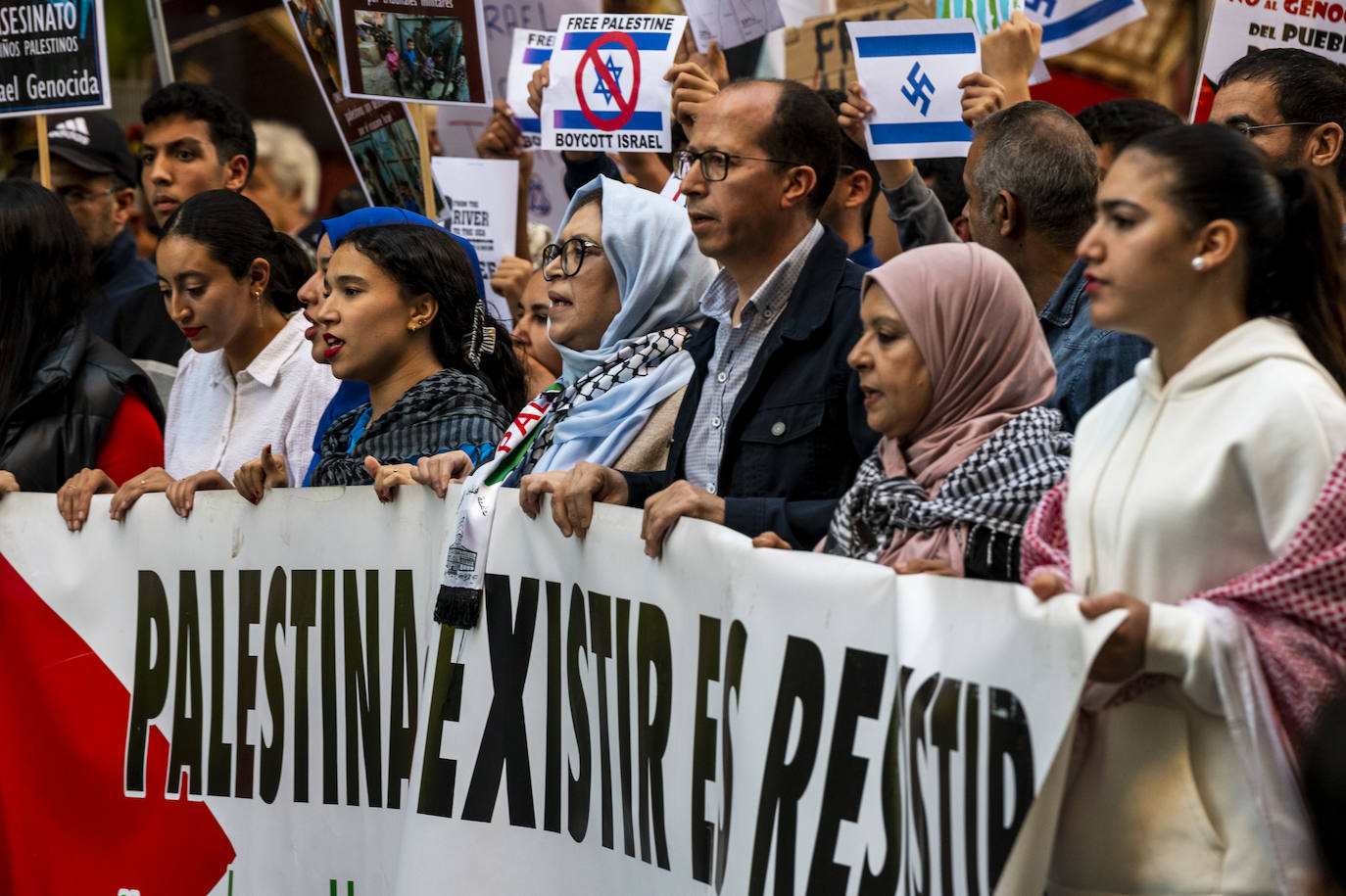 Las imágenes de la manifestación en Murcia en defensa de Palestina