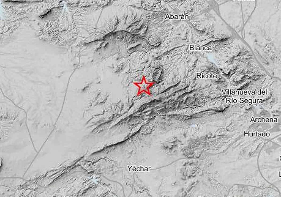 Epicentro del terremoto de Ricote.