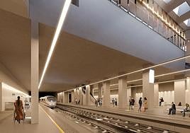 Recreación de la estación de Sutullena en el proyecto de integración del ferrocarril en la ciudad de Lorca.