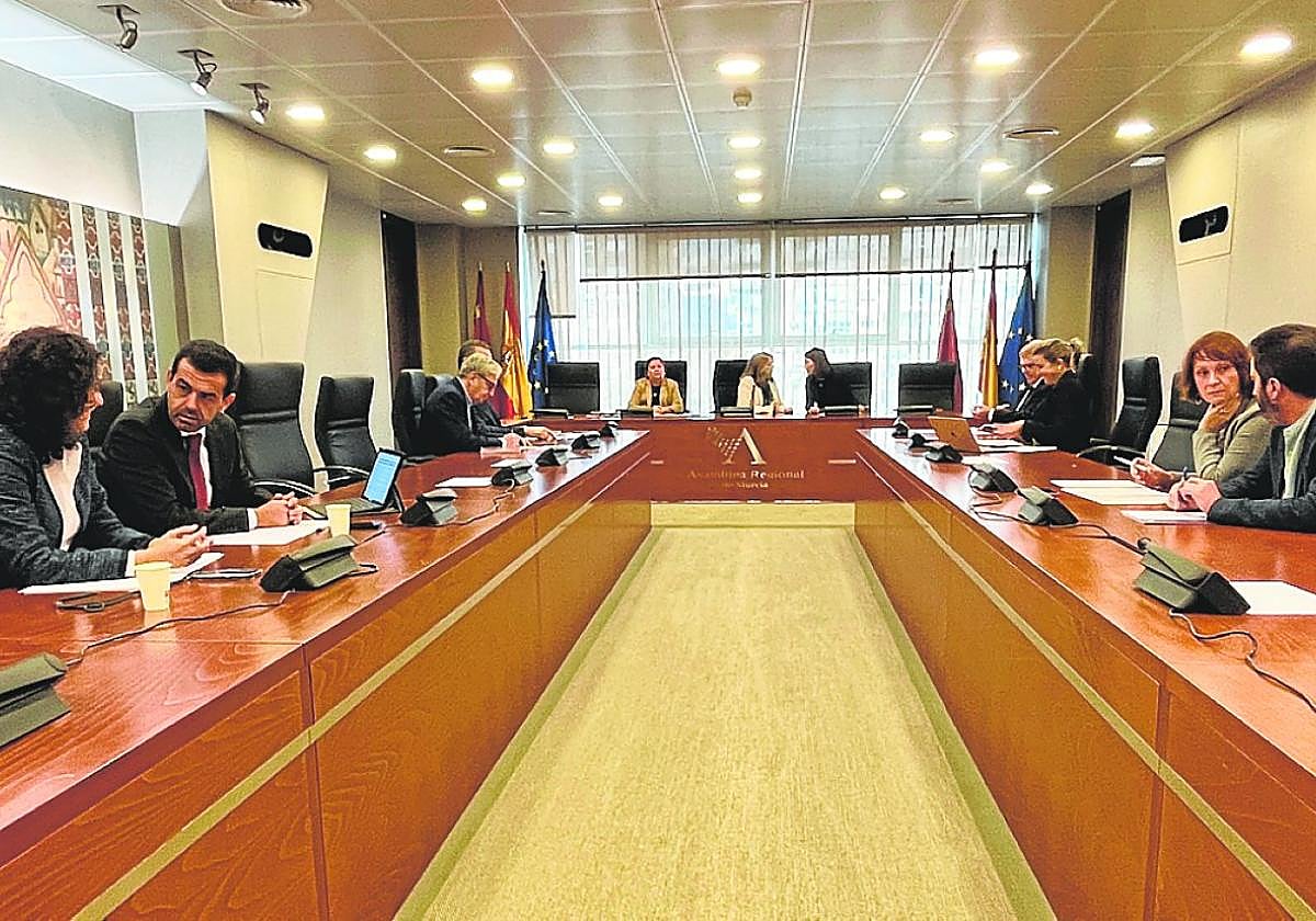 Reunión de la Junta de Portavoces de la Asamblea Regional, este martes.