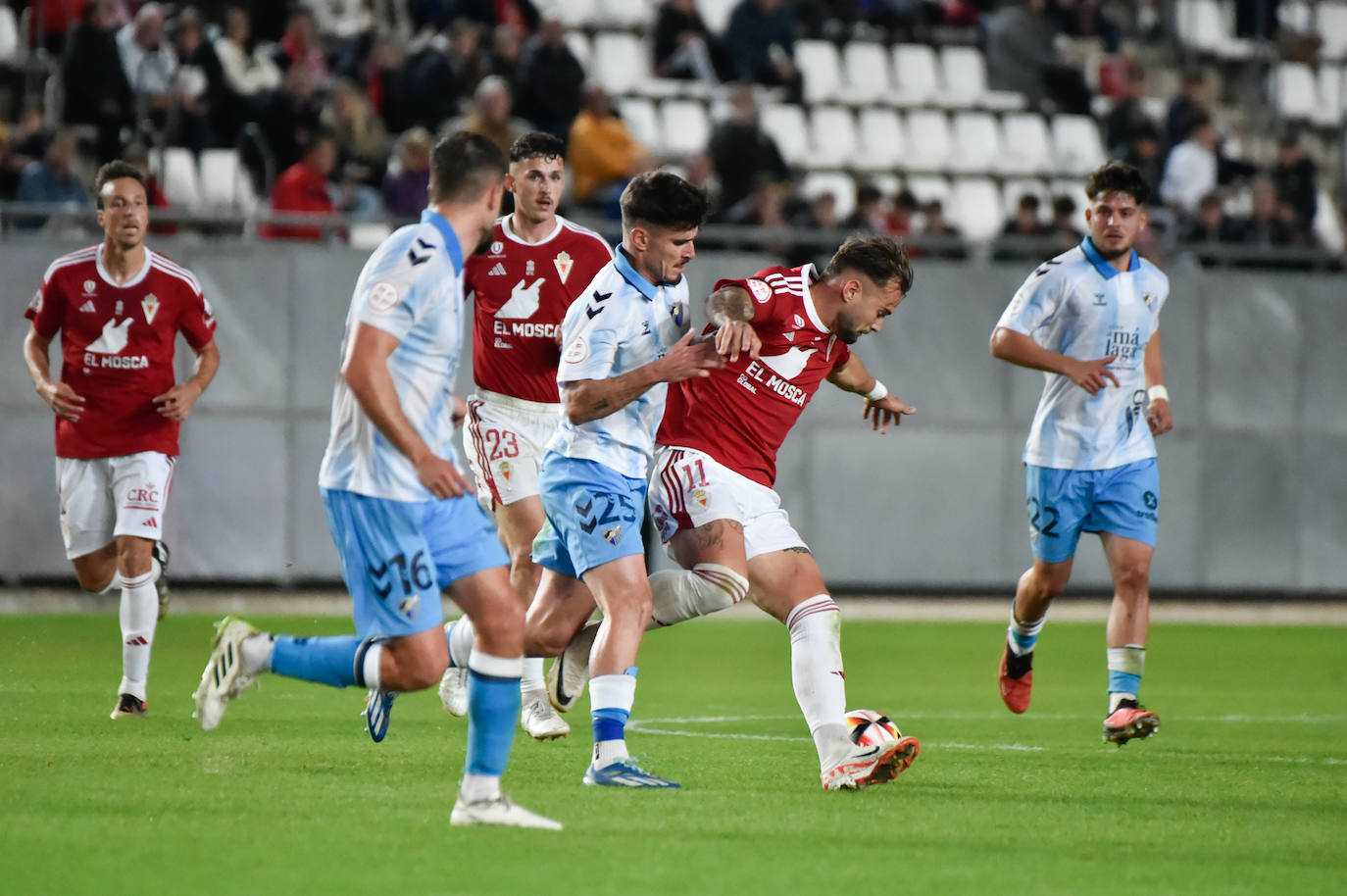 La derrota del Real Murcia frente al Málaga, en imágenes