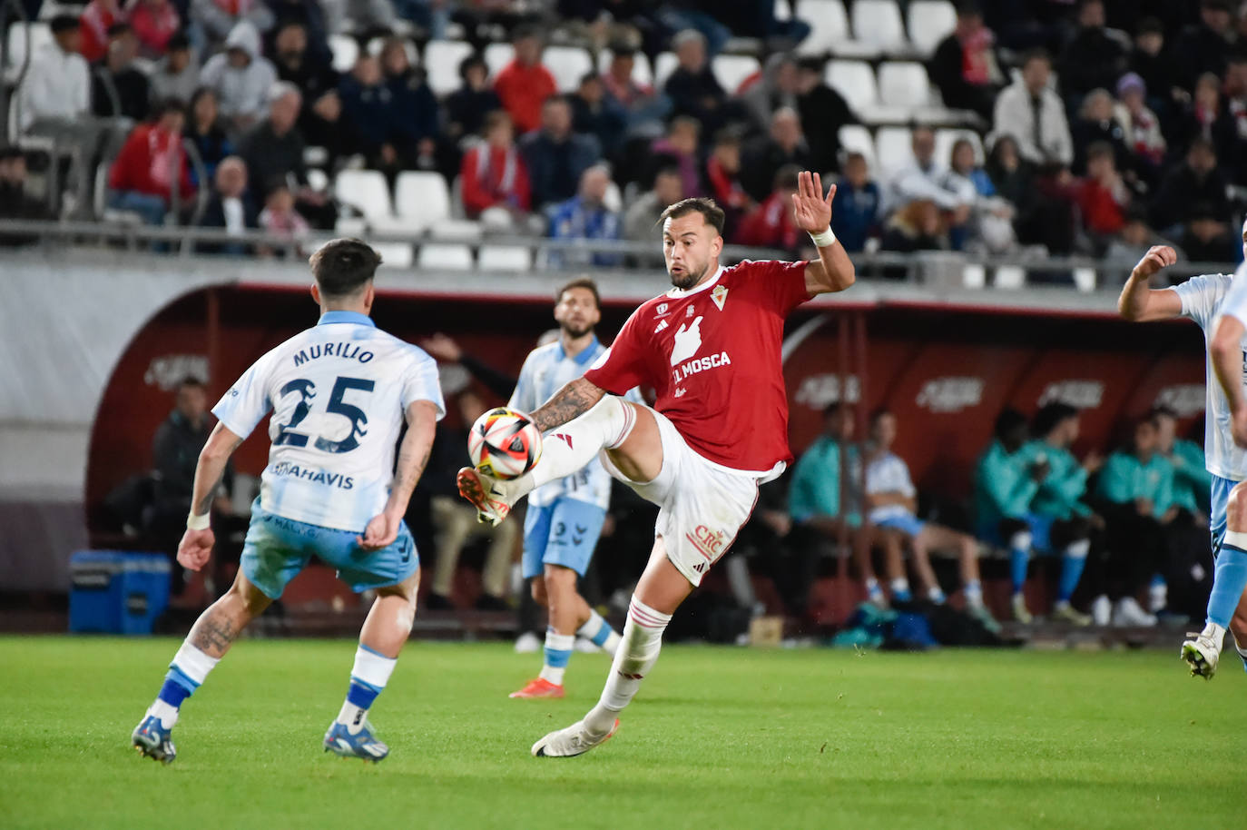 La derrota del Real Murcia frente al Málaga, en imágenes