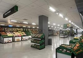 La sección de fruta y verdura de la nueva tienda.