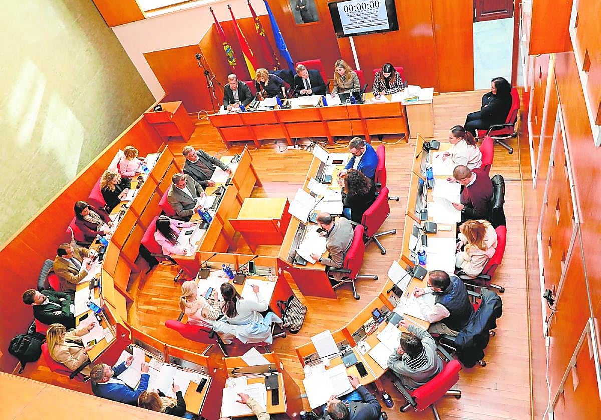 Sesión plenaria de la Corporación celebrada ayer en el Ayuntamiento.