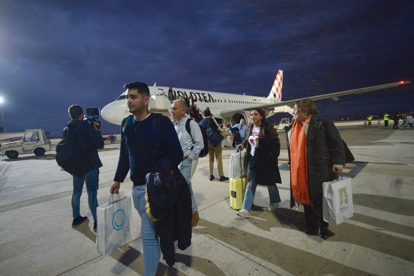 El vuelo entre Madrid y Murcia, en imágenes