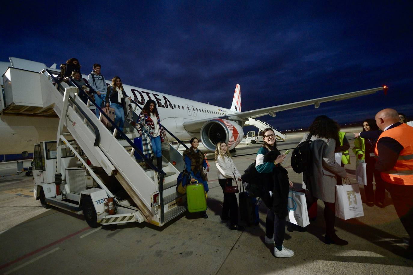 El vuelo entre Madrid y Murcia, en imágenes