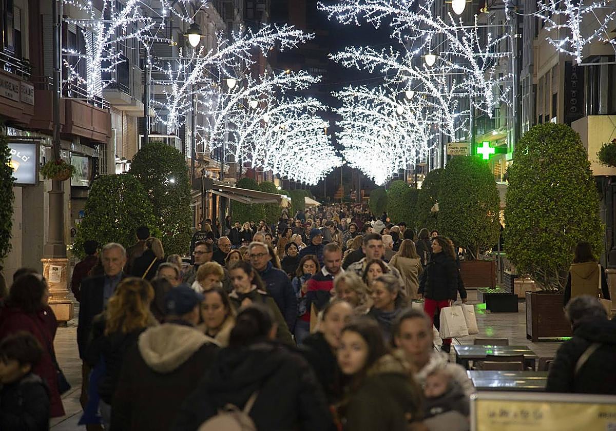 Imagen de las luces navideñas del año pasado en Cartagena.