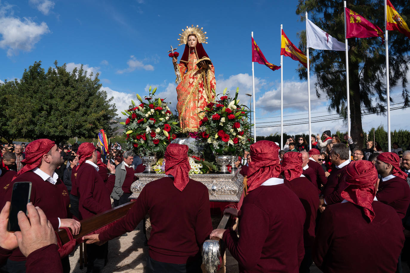 La romería de bajada de La Santa de Totana, en imágenes