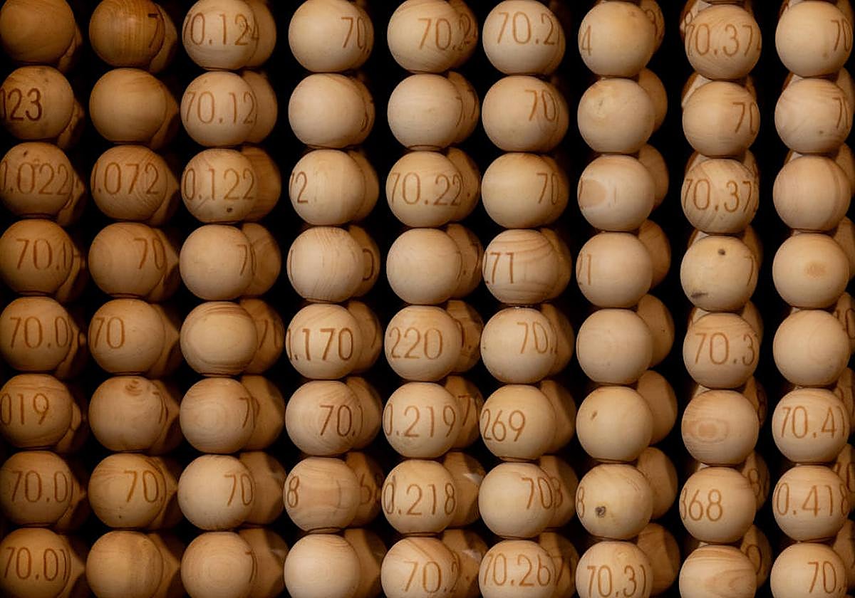 Disposición de los números del bombo del Sorteo de Navidad