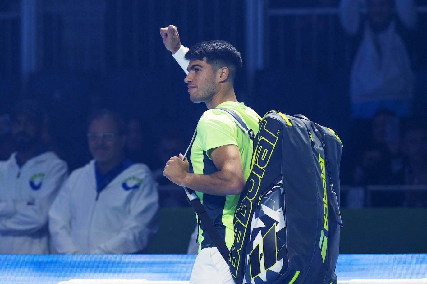 El partido de exhibición entre Alcaraz y Djokovic, en imágenes