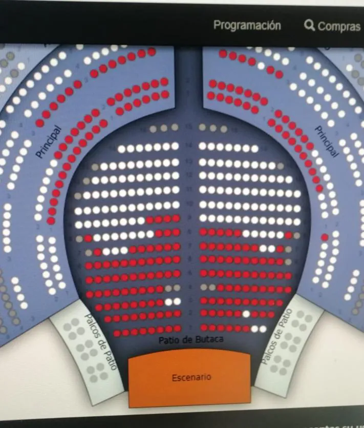 Secondary image 2 - Images of the websites where tickets to shows at the Teatro Circo are for sale and seats already sold to see Los Pastores de Belén de Acamdo.
