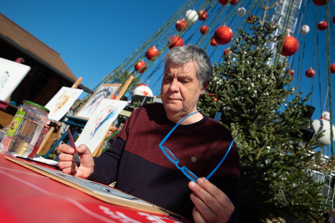 Encuentro entre pintores para retratar la Navidad en Murcia