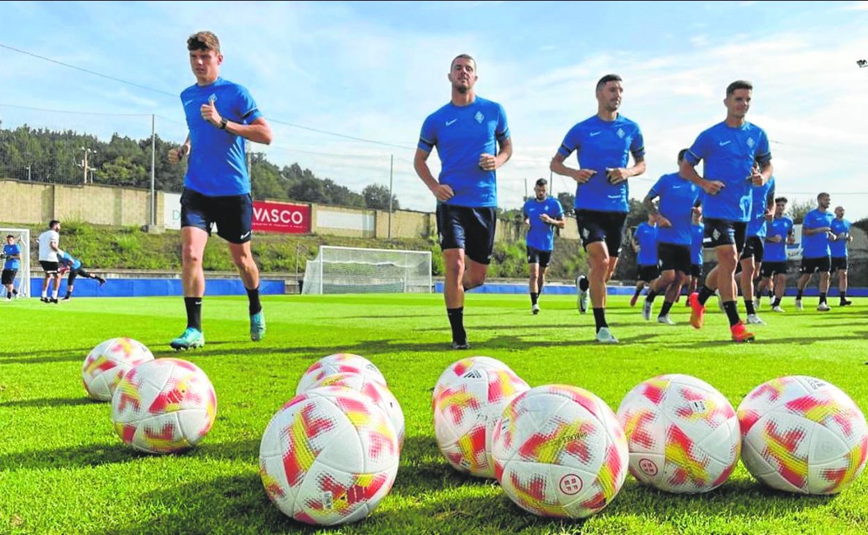 Entrenamiento del Amorebieta, esta temporada. 