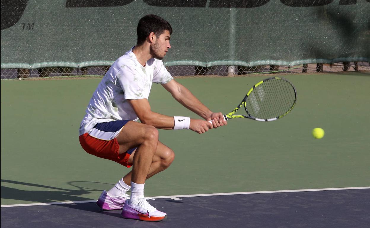 Carlos Alcaraz, en diciembre, en el Club de Campo de Murcia. 