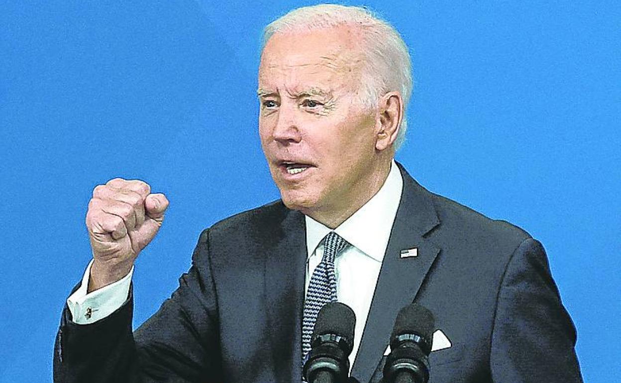 El presidente de Estados Unidos, Joe Biden, este jueves durante una comparecencia.