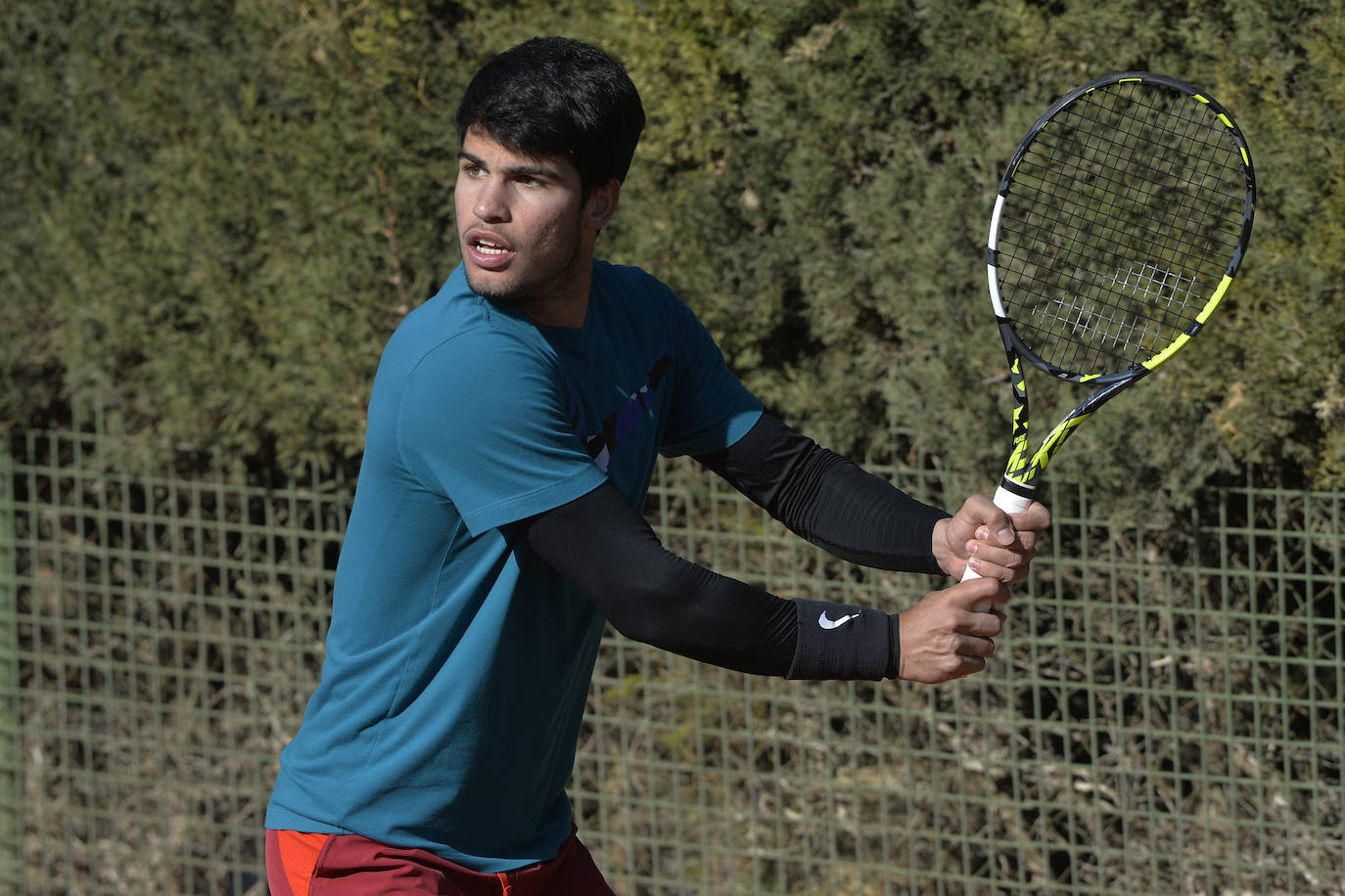 Fotos: Así entrena Carlos Alcaraz en Murcia antes de volver a la pista