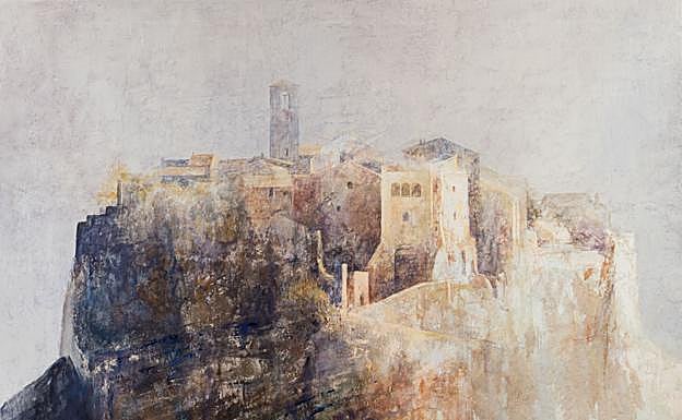 Una de las obras más recientes –2020– que forman parte de la muestra en el Museo de Fuente Álamo. Ensoñación y arquitectura se funden y confunden. 