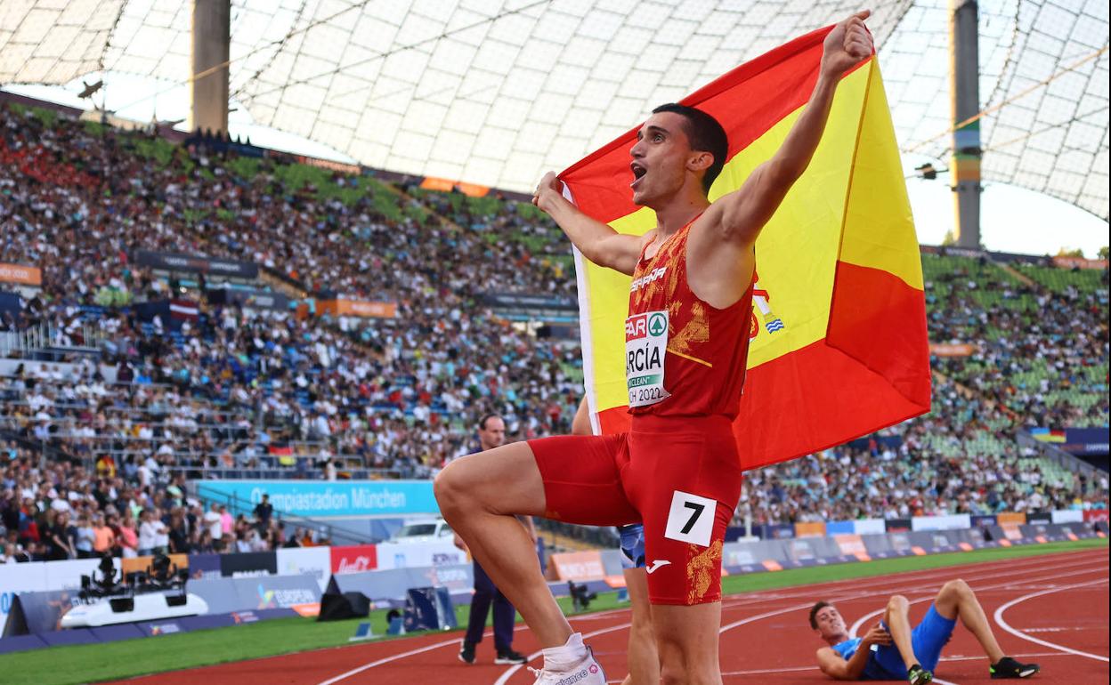 Mariano García se proclama campeón de Europa de 800 metros al aire libre, en agosto de 2022. 