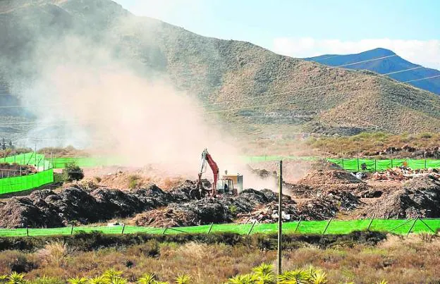 El polvo en suspensión que se produce en la planta de Pastrana. 