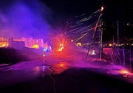 Zona afectada por el fuego, en Cieza.