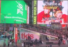 Imagen de la campaña municipal reproducida en Times Square.