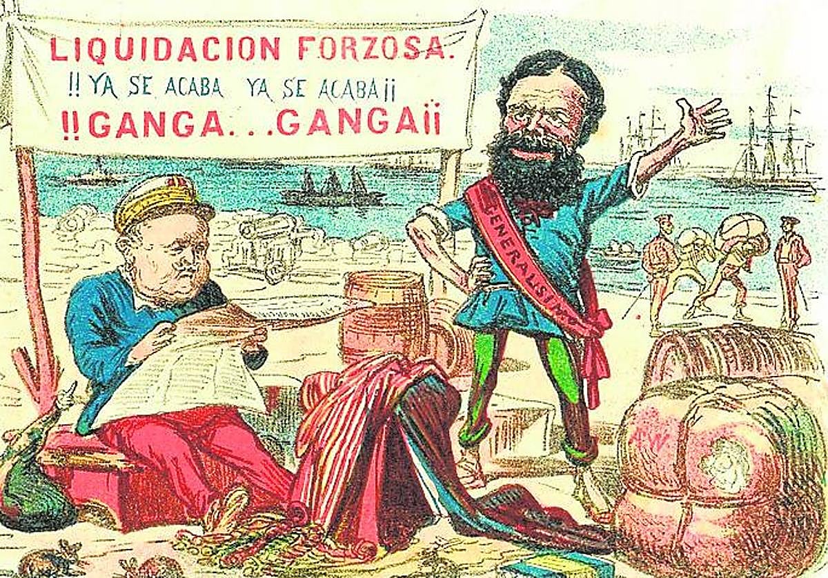 Caricatura de los líderes cantonales en la prensa gubernamental.