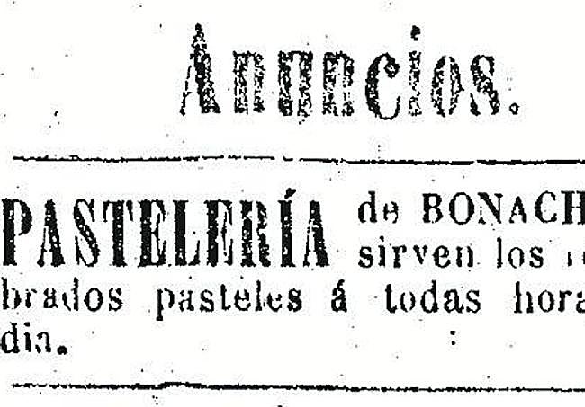 El diario 'La Paz de Murcia' ya publicaba anuncios de Bonache en 1882.