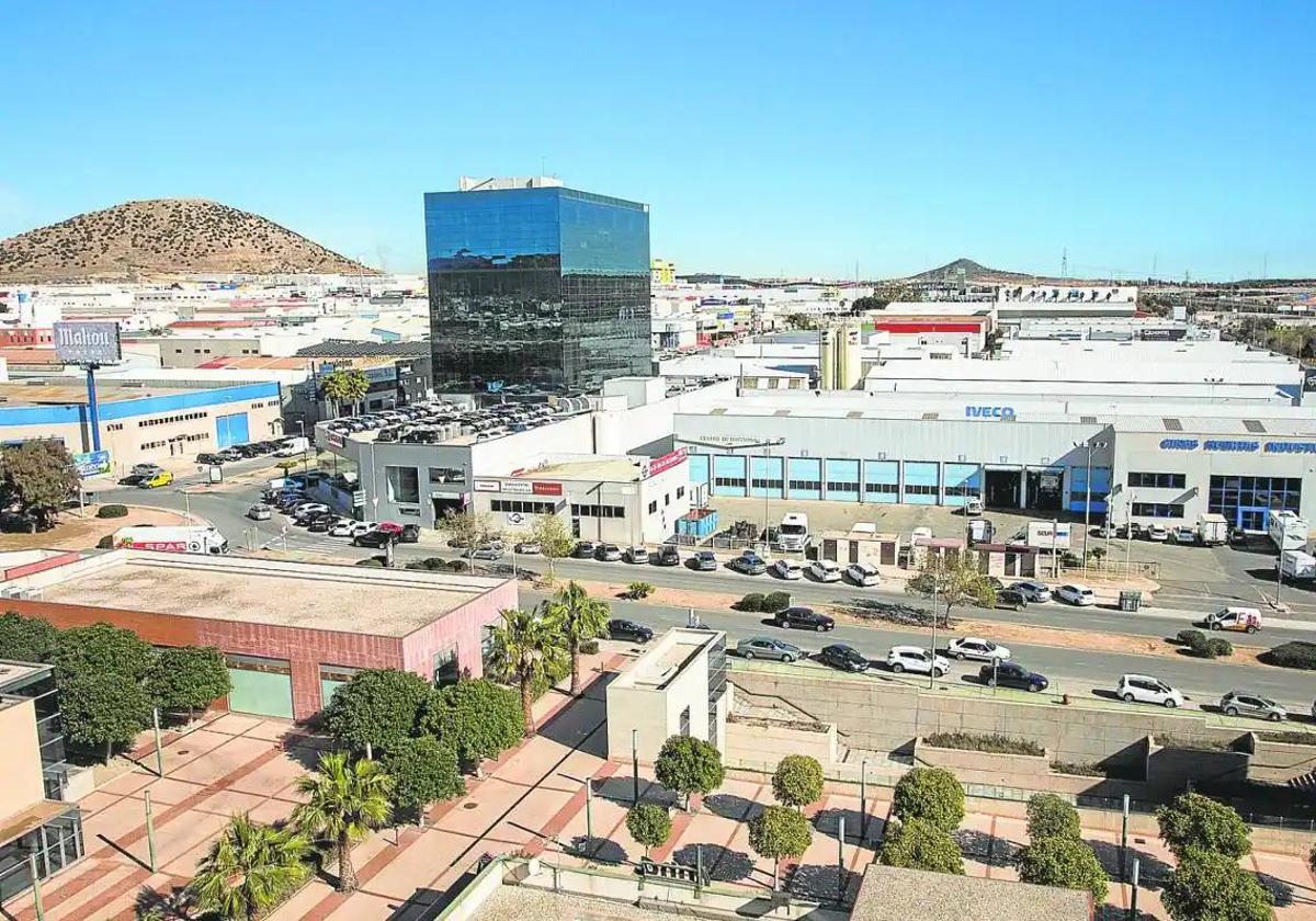 ista panorámica del parque empresarial Cabezo Beaza desde un edificio de oficinas.
