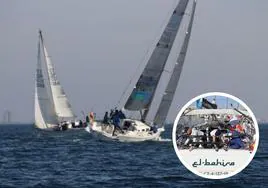 Dos embarcaciones en el Gran Premio Ricardo Fuentes disputado en Los Alcázares. Tripulación de 'El-Bahira', líder del Carabela en la clase club.